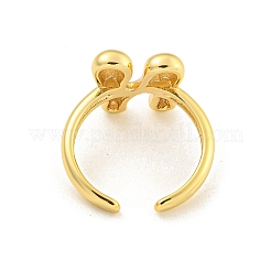 Brass Letter Open Cuff Rings for Women&nbsp;RJEW-G313-01N-G
