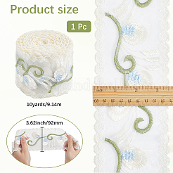 10 Yards Polyester Flower Embroidery Lace Ribbon&nbsp;OCOR-CY0001-30