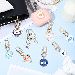 8Pcs 8 Styles Evil Eye Alloy Enamel Pendant Decorations&nbsp;HJEW-SC0002-83