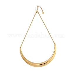 304 Stainless Steel Arc Shaped Pendant Snake Chain Necklaces for Women&nbsp;NJEW-B122-03G