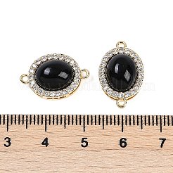 Brass Micro Pave Clear Cubic Zirconia Connector Charms&nbsp;KK-U043-50G-04