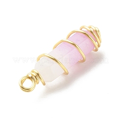 Natural Purple White Jade Double Terminal Pointed Pendants&nbsp;PALLOY-JF01685-06