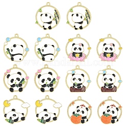14Pcs 7 Styles Alloy Enamel Pendants&nbsp;ENAM-YW0008-85