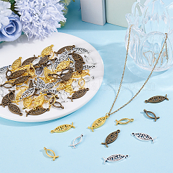 120Pcs 6 Styles Tibetan Style Alloy Pendants&nbsp;TIBE-HY0001-16