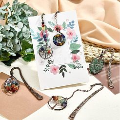 5Pcs 5 Style Brass Bookmarks&nbsp;DIY-NB0006-02