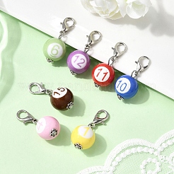 Opaque Acrylic Billiards Pendant Decoration&nbsp;HJEW-JM04412-02