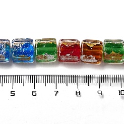 Handmade Gold Foil and Silver Foil Lampwork Beads&nbsp;FOIL-C001-01C-01