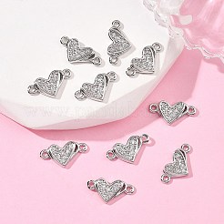 SHEGRACE Brass Micro Pave Clear Cubic Zirconia Connector Charms&nbsp;XGRQ3P860-597P