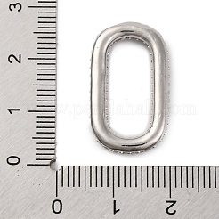 Rack Plating Brass Micro Pave Clear Cubic Zirconia Linking Rings&nbsp;KK-Z070-12P-03