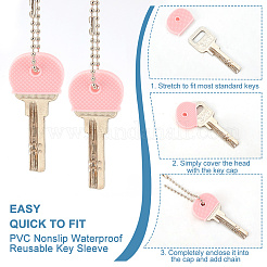 60Pcs 4 Colors PVC Nonslip Waterproof Reusable Key Sleeve&nbsp;AJEW-OC0004-39