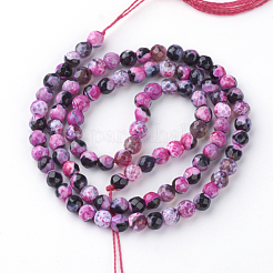 Natural Fire Crackle Agate Bead Strands&nbsp;G-S215-6mm-04