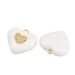 Brass Micro Pave Cubic Zirconia Pendants&nbsp;KK-B157-32G