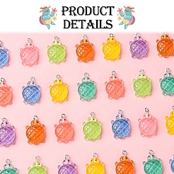 32Pcs 8 Colors Gradient Color & Luminous Opaque Resin Pendants&nbsp;RESI-FS0001-96
