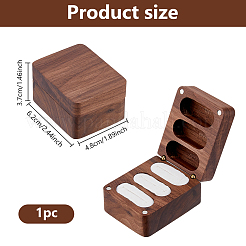 1Pc 3-Slot Walnut Wood Jewelry Gift Box with Magnetic Cover&nbsp;CON-DC0001-15A