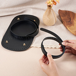 1Pc Oval PU Leather Knitting Crochet Bags Nail Bottom Shaper Pad&nbsp;DIY-TA0014-91A