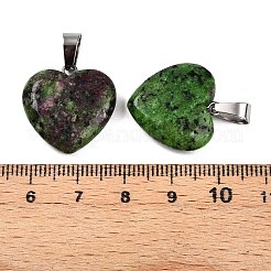 Heart Natural Zoisite Pendants&nbsp;G-Q438-03-01