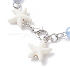 3Pcs Synthetic Turquoise Starfish Link Bracelets for Women&nbsp;BJEW-JB12469