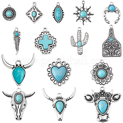 30Pcs 15 Styles Synthetic Turquoise Pendants&nbsp;FIND-BM0001-30