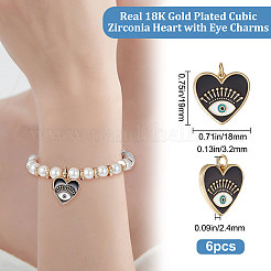 Brass Micro Pave Cubic Zirconia Pendants&nbsp;KK-BBC0005-07