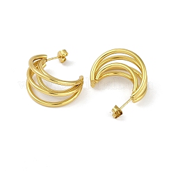 PVD Vacuum Plating 201 Stainless Steel Split Stud Earrings for Women&nbsp;EJEW-F345-01G