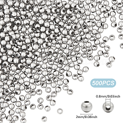 500Pcs 304 Stainless Steel Round Seamed Beads&nbsp;STAS-UN0063-61A-P