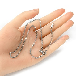 304 Stainless Steel Singapore Chain Necklace for Men Women&nbsp;NJEW-YW0001-11