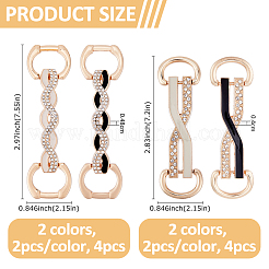 8Pcs 4 Styeles Zinc Alloy Rhinestone Shoe Decorations&nbsp;AJEW-FH0005-18