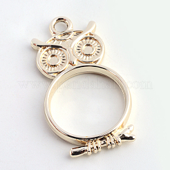 Rack Plating Alloy Owl Pendant Rhinestone Settings&nbsp;PALLOY-S047-16E-FF