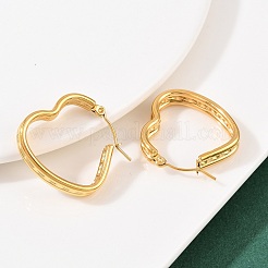304 Stainless Steel Heart Hoop Earrings&nbsp;EJEW-I320-27G-03