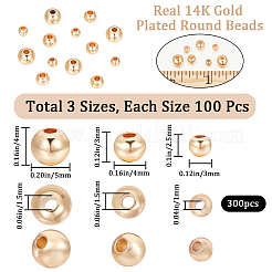 300Pcs 3 Style Rack Plating Brass Beads&nbsp;KK-BBC0011-14