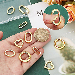 10Pcs 5 Styles Brass Spring Gate Rings&nbsp;KK-PH0013-87