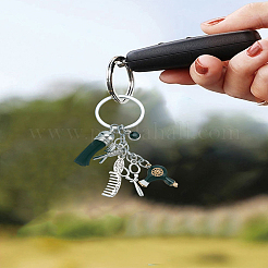 2Pcs Hair Salon Stainless Steel Keychains&nbsp;KEYC-LP0001-68