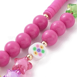 Round & Star Acrylic Beaded Mobile Phone Lanyard Wrist Strap&nbsp;HJEW-YW0001-03