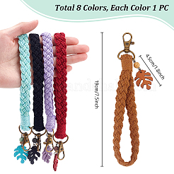 8Pcs Handmade Macrame Cotton Threads Wrist Strap Pendant Decoration&nbsp;HJEW-PH01990