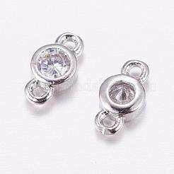 Brass Micro Pave Cubic Zirconia Links&nbsp;KK-F714-09P
