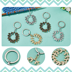 12Pcs Olive Branch Wreath Pendant Keychain&nbsp;KEYC-NB0001-63