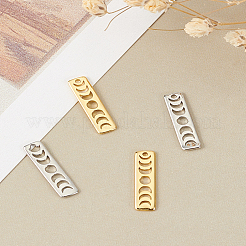 4Pcs 2 Colors Rack Plating Brass Moon Phase Bar Pendants&nbsp;KK-LP0001-59
