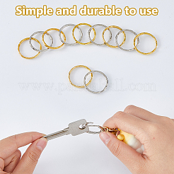 60Pcs 2 Colors Iron Split Key Rings&nbsp;KK-DC0004-15