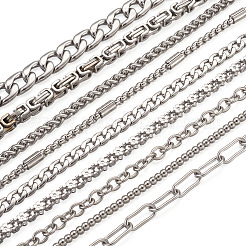 Unisex 304 Stainless Steel Chain Bracelets&nbsp;BJEW-TA0001-05P