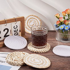 6Pcs 3 Styles Handmade Hot Pads with Corn Straw Woven Placemats&nbsp;AJEW-MB0001-04