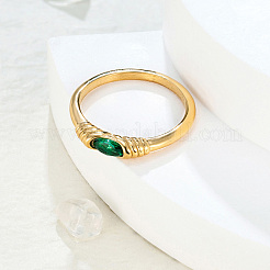 304 Stainless Steel with Cubic Zirconia Finger Rings&nbsp;FS-WG2ED2E-06