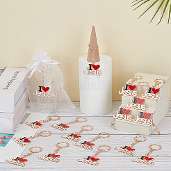 24Pcs Alloy Enamel Pendant Keychains&nbsp;KEYC-WR0001-53P