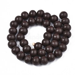 Painted Natural Wood Beads Strands&nbsp;WOOD-S053-54B
