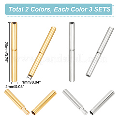 6 Sets 2 Colors 304 Stainless Steel Twist-in Bayonet Clasps&nbsp;STAS-UN0042-83