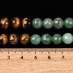 Chakra Theme Natural Red Rainbow Jasper & Yellow Aventurine & Tiger Eye & Green Aventurine & Blue Spot Stone & Lapis Lazuli & Amethyst Beads Strands&nbsp;G-F668-14-8mm