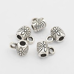 Tibetan Style Alloy Barrel Carved Flower Bail Beads&nbsp;LS-TIBEB-O004-49