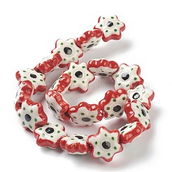 Handmade Porcelain Flower Beads&nbsp;PORC-J008-07