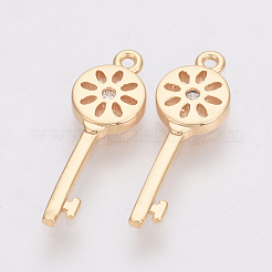 Brass Micro Pave Cubic Zirconia Pendants&nbsp;ZIRC-Q002-134G