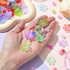 DIY Round Flower Acrylic Beads Jewelry Making Kits&nbsp;DIY-CJ0002-82