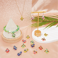 5 Sets Evil Eye Resin Bead Pendants&nbsp;FIND-FH0009-10